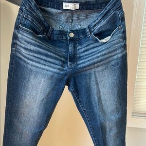 BKE Blue Skinny Jeans with Dimensional Fading